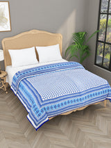 Floral Printed Double Bed Cotton Quilt with cotton filling