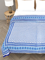Floral Printed Double Bed Cotton Quilt with cotton filling