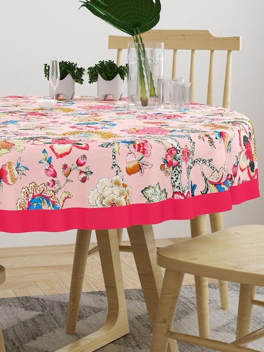 Cotton Round Table Cover - 6 seater- 60inches
