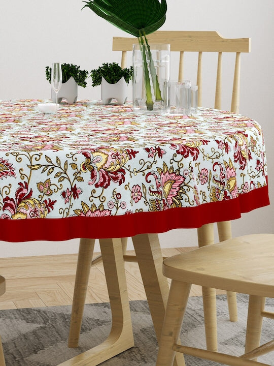 Cotton Round Table Cover - 6 seater- 60inches