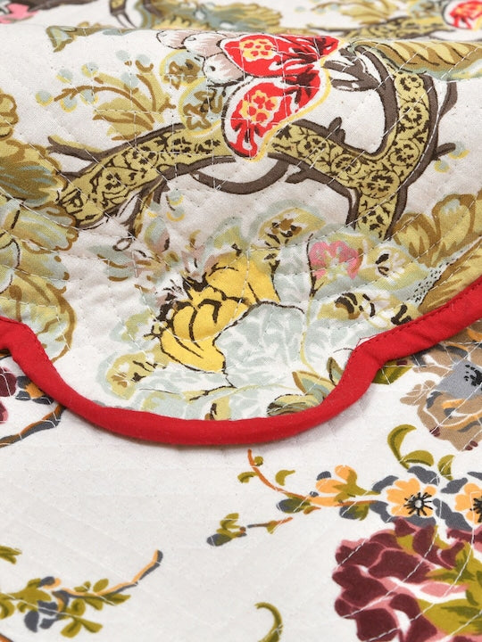 Reversible quilted table runner with scallop detail - 12X70 inches