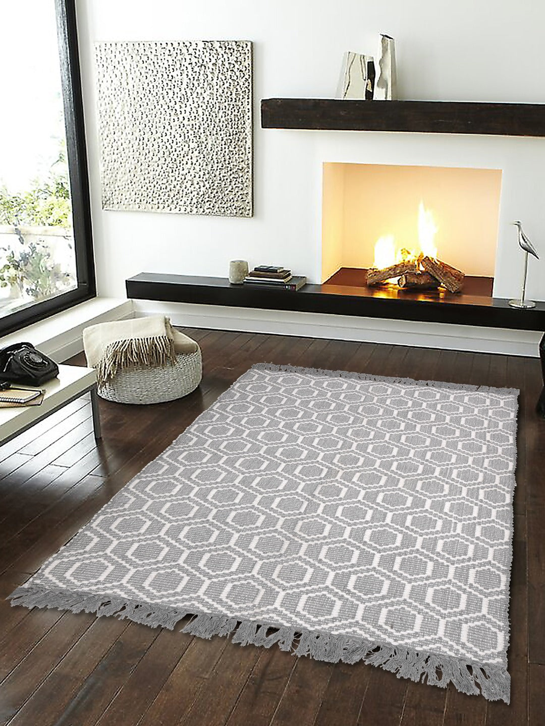 Self Pattern Cotton Rug - 44X25 Inches