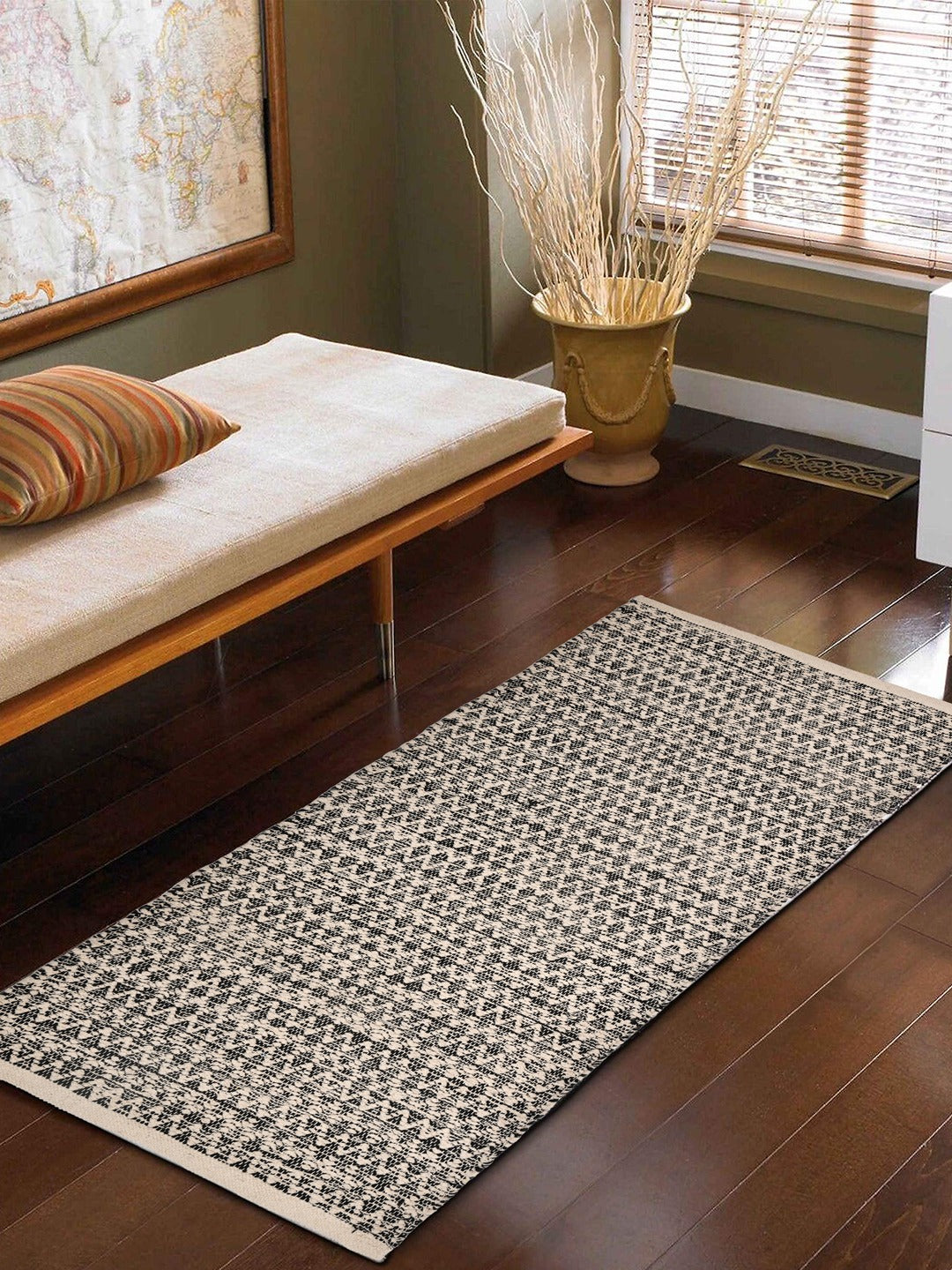 Self Pattern Cotton Rug - 44X25 Inches