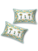 Floral Printed Bedding Set - 1 King Bedsheet, 1 Jaipuri Razai/Quilt, 2 Pillow Covers