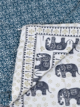 Floral Printed Bedding Set - 1 King Bedsheet, 1 Jaipuri Razai/Quilt, 2 Pillow Covers