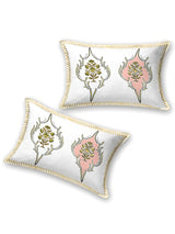 Floral Printed Bedding Set - 1 King Bedsheet, 1 Jaipuri Razai/Quilt, 2 Pillow Covers