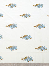 Floral Printed Bedding Set - 1 King Bedsheet, 1 Jaipuri Razai/Quilt, 2 Pillow Covers