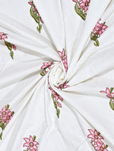Floral Printed Bedding Set - 1 King Bedsheet, 1 Jaipuri Razai/Quilt, 2 Pillow Covers