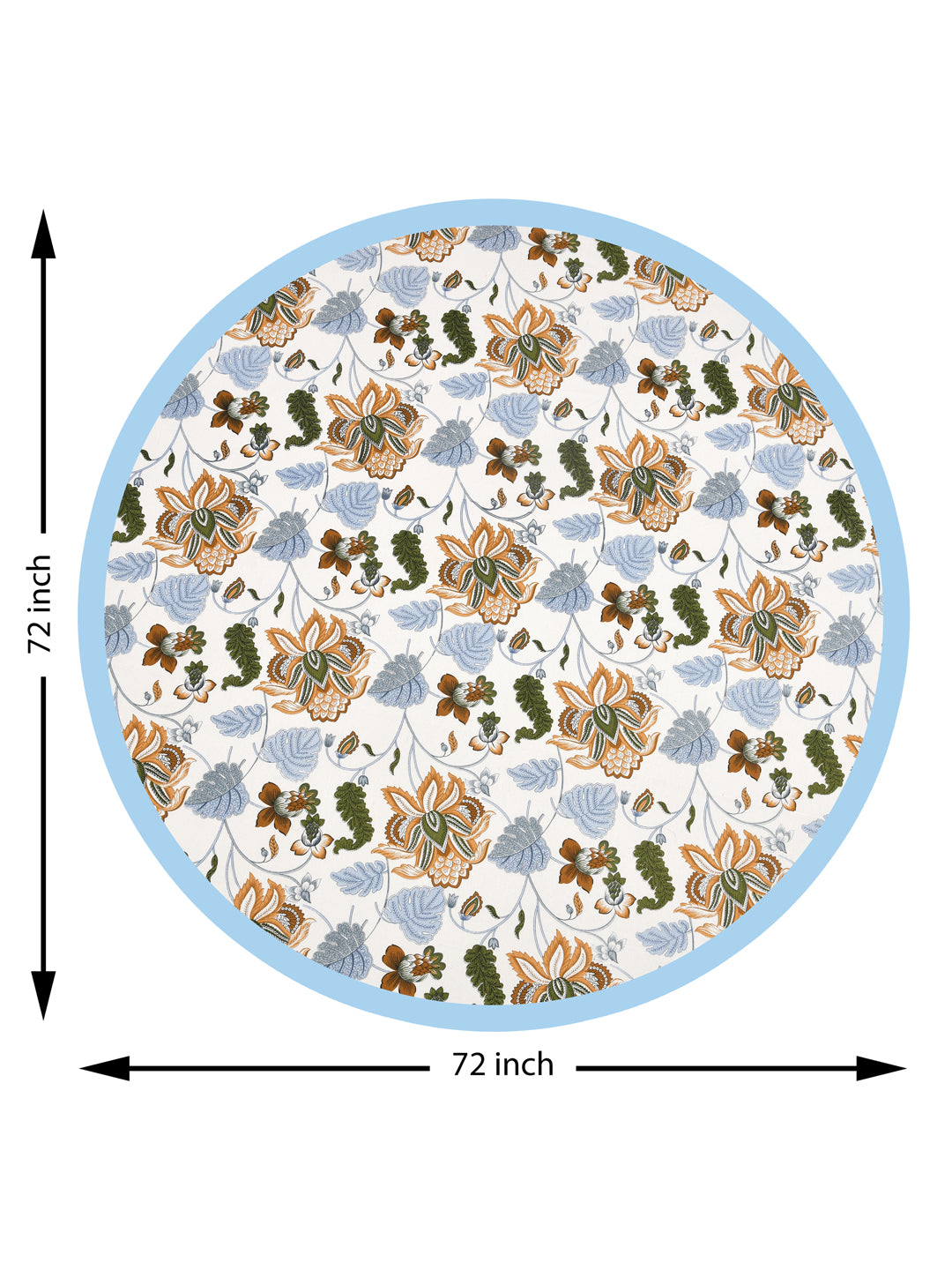 Cotton Round Table Cover - 6 seater- 60 inches