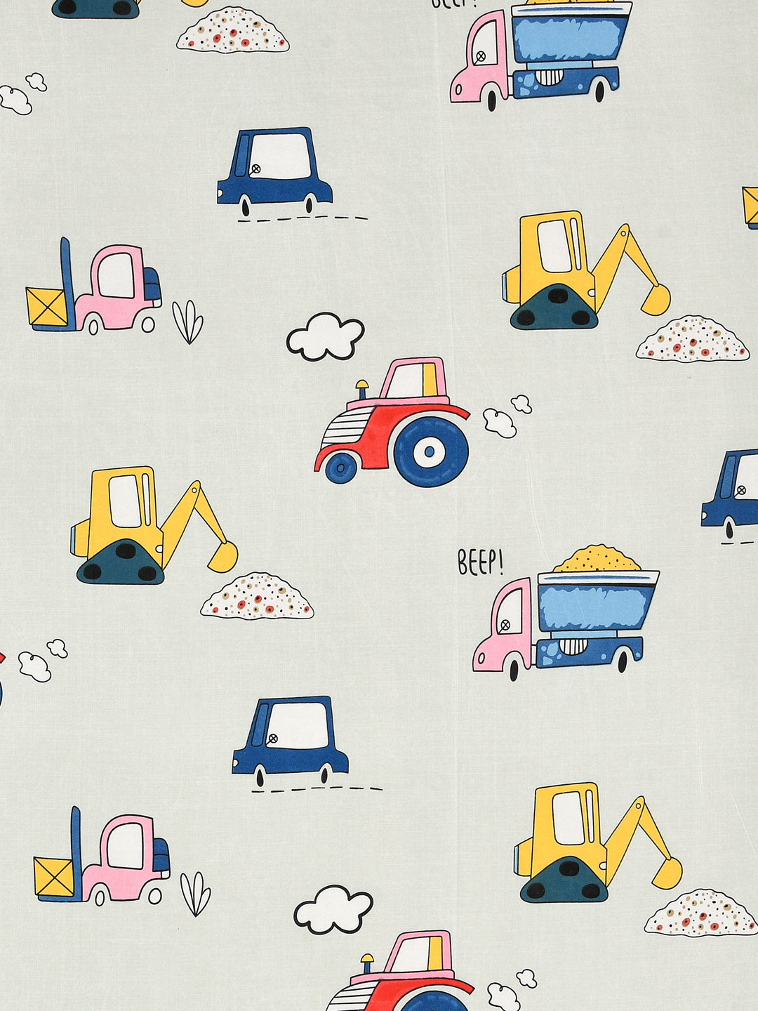 Polycotton Kids Print Single bedsheet with 1 Pillow Cover