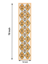 Handblock Printed Canvas Cotton Table Runner With Set Of 6 Mats