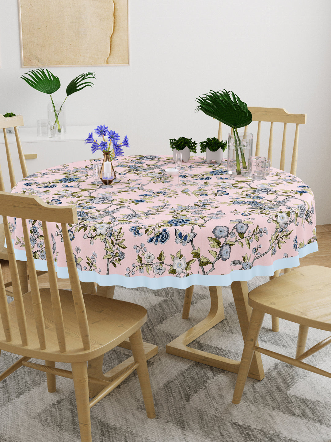 Cotton Round Table Cover - 6 seater- 60inches