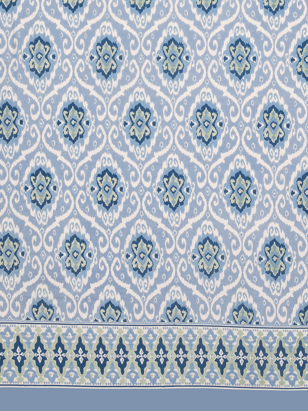 Cotton Ikat Print Table Cloth 60X90 Inches - 6 Seater Dining Table