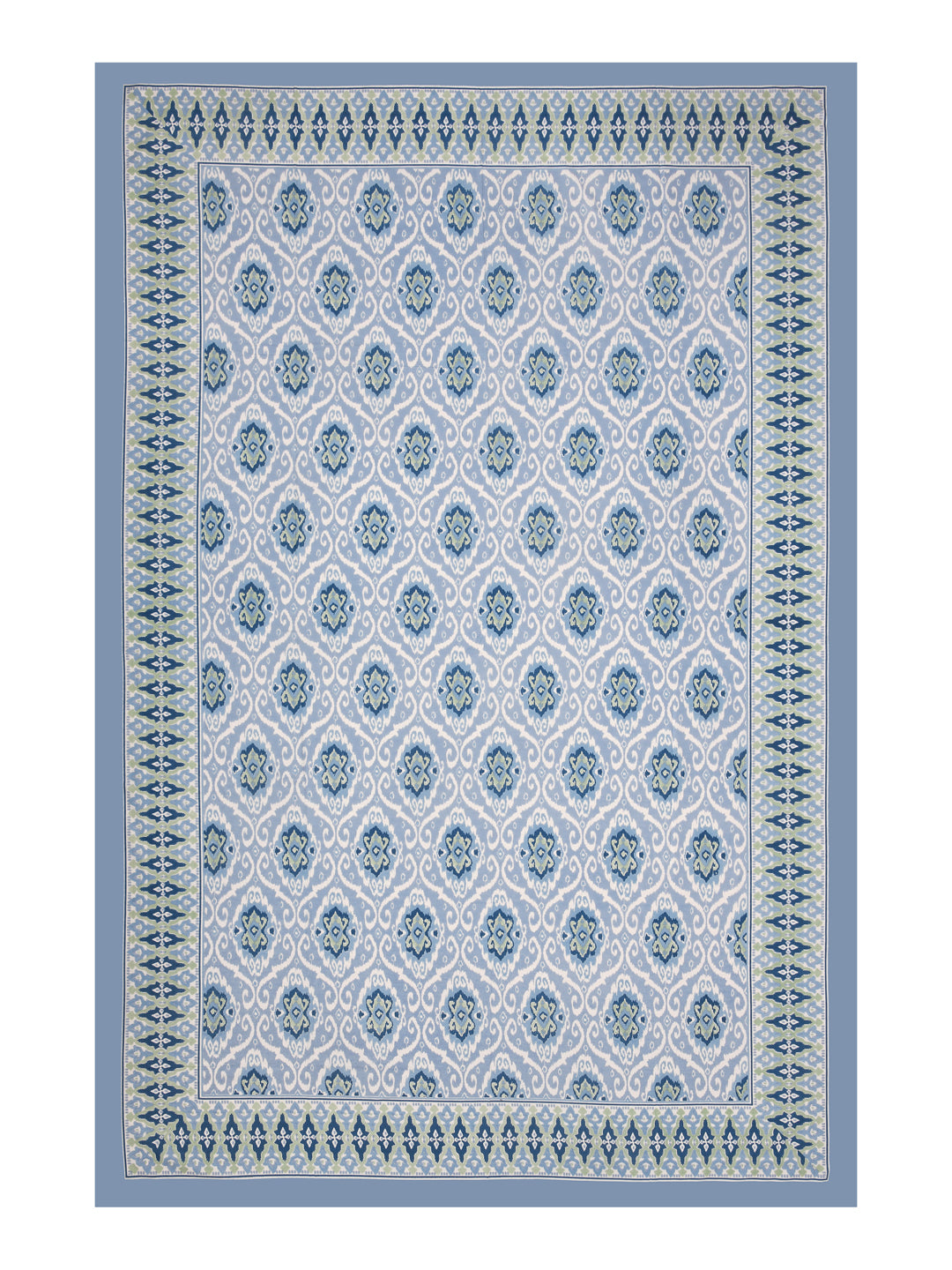 Cotton Ikat Print Table Cloth 60X90 Inches - 6 Seater Dining Table