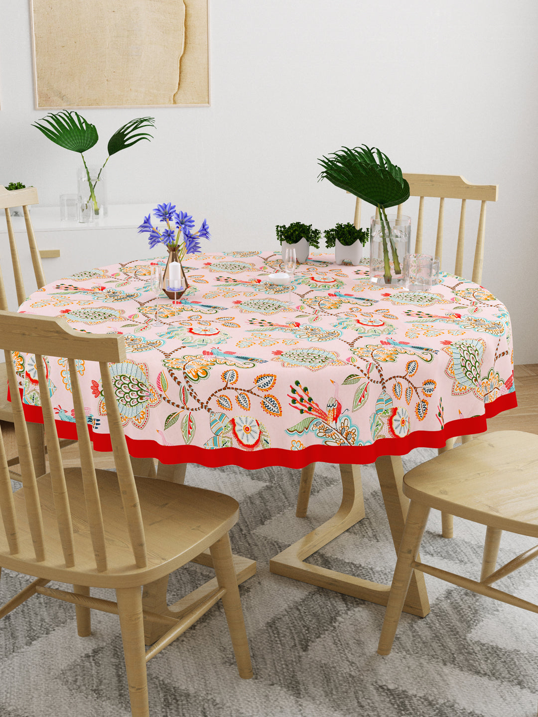 Cotton Round Table Cover - 6 seater- 60inches