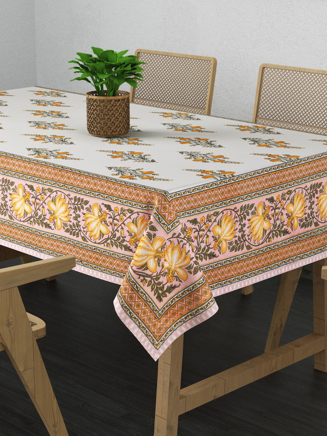 Floral Print Table Cloth 60X90 Inches - 6 Seater Dining Table