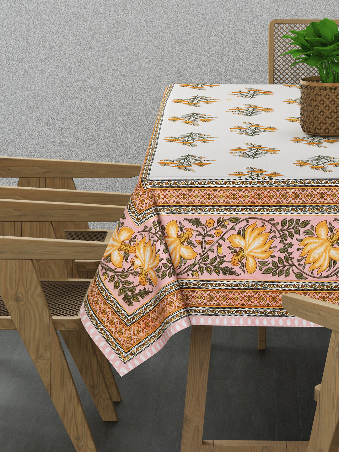 Floral Print Table Cloth 60X90 Inches - 6 Seater Dining Table