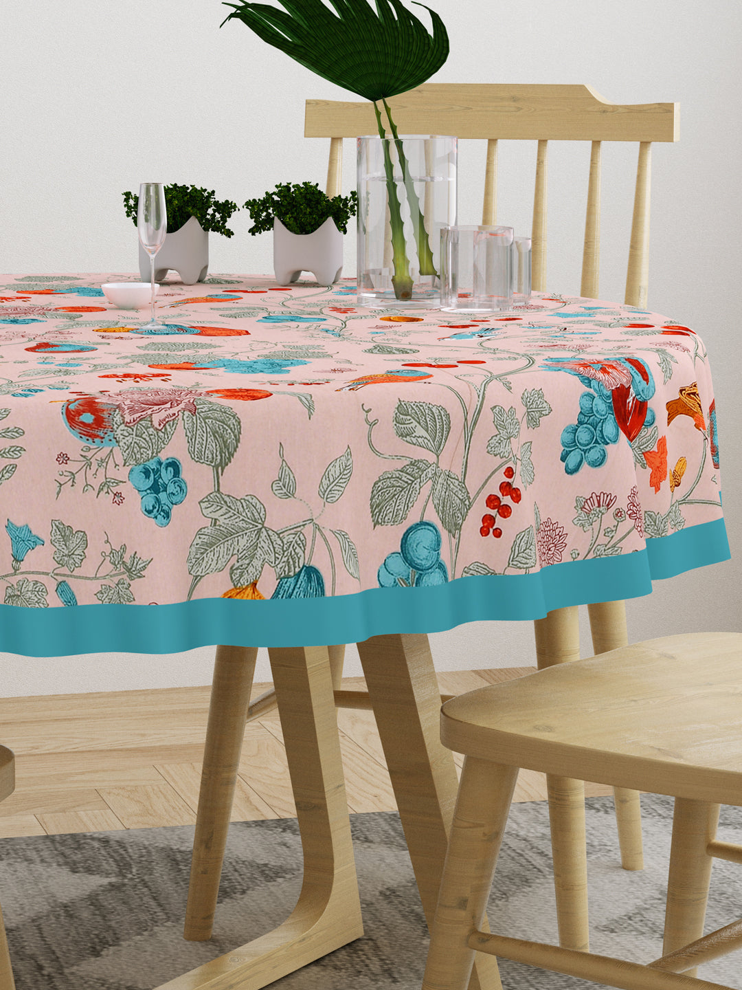 Cotton Round Table Cover - 6 seater- 60inches