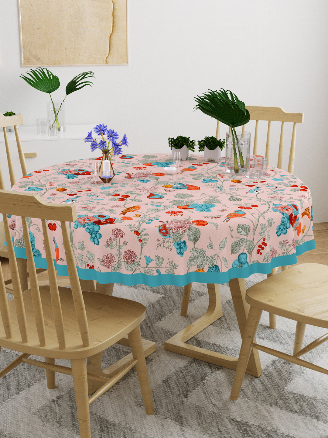 Cotton Round Table Cover - 6 seater- 60inches