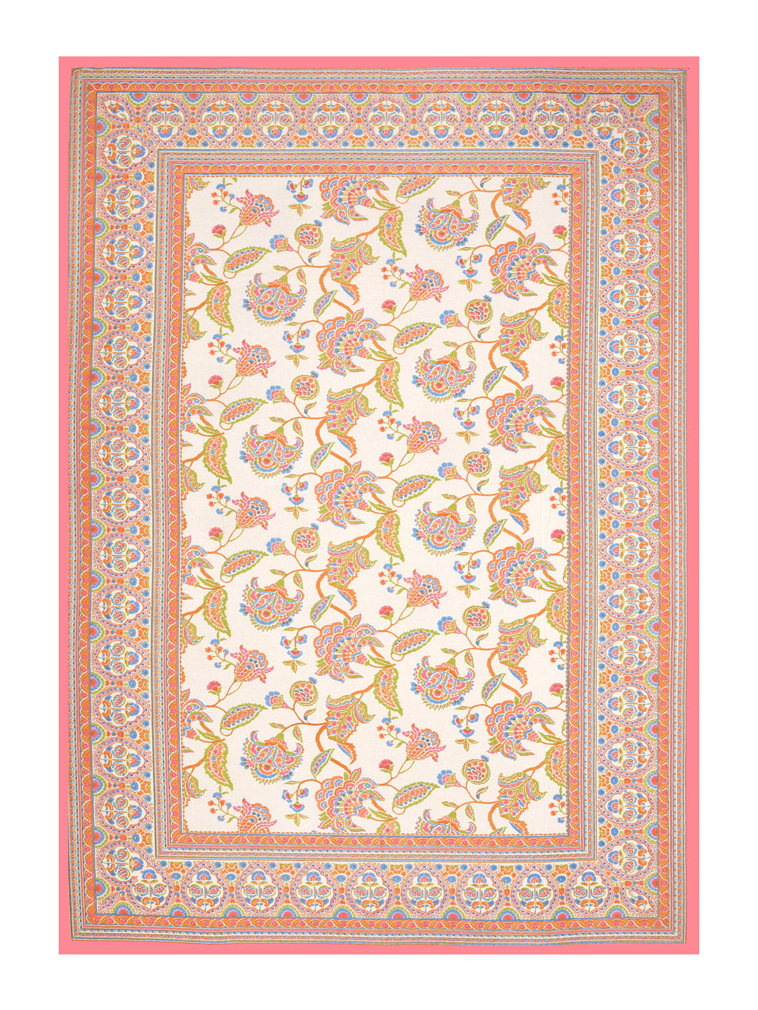 Cotton Floral Print Table Cloth 60X90 Inches - 6 Seater Dining Table