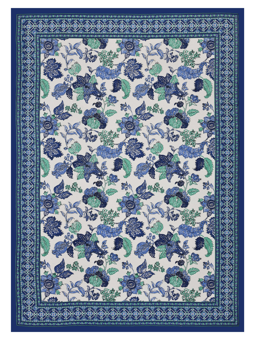 Cotton Floral Print Table Cloth 60X90 Inches - 6 Seater Dining Table