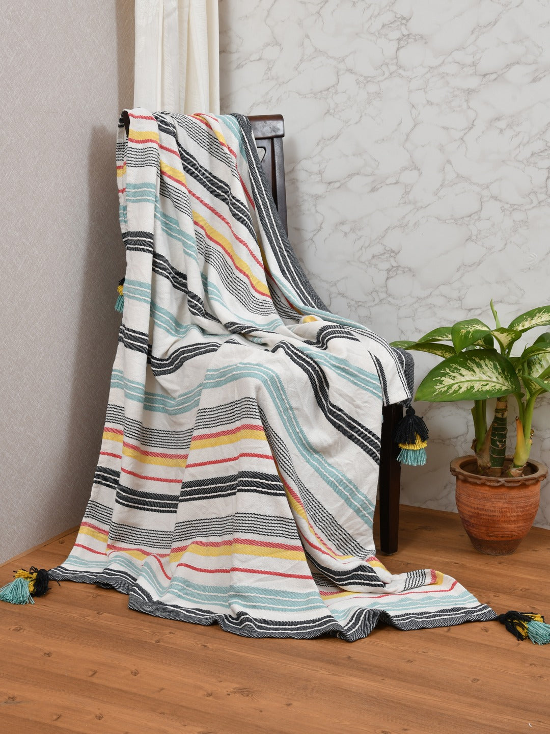 Bohemian Cotton Throw - 55X70 Inches