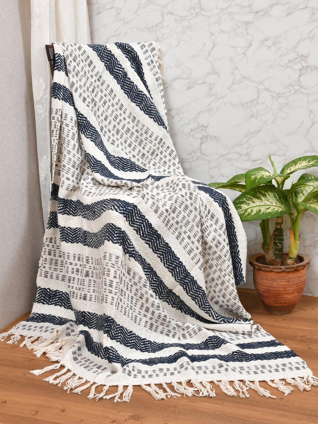 Bohemian Cotton Throw - 55X70 Inches