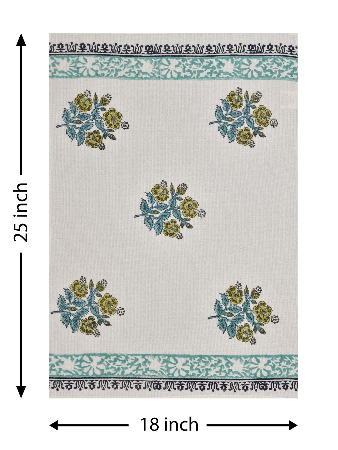 Hand Block Printed Honey Comb Cotton Hand Towel- Set of 2