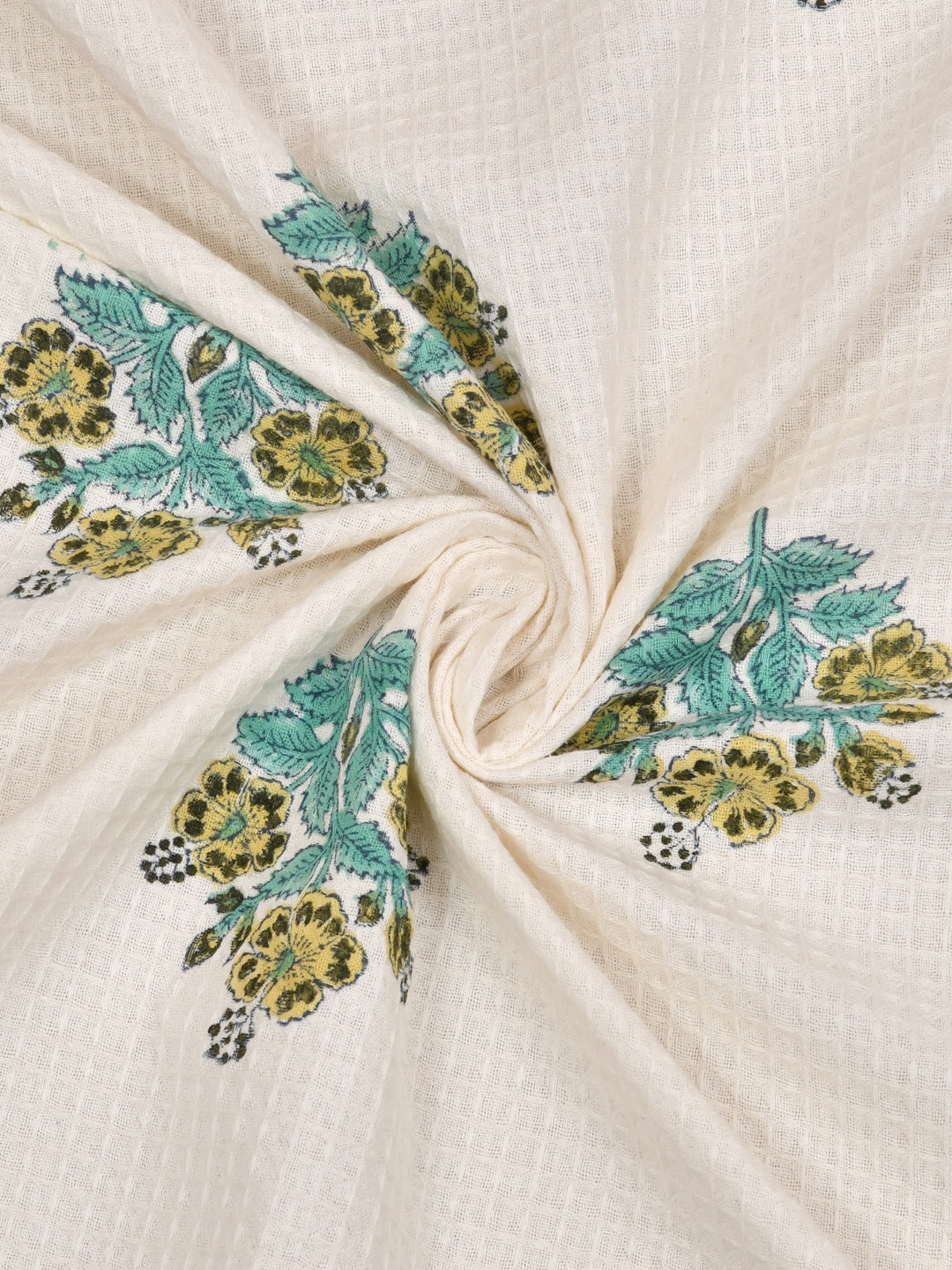 Hand Block Printed Honey Comb Cotton Hand Towel- Set of 2