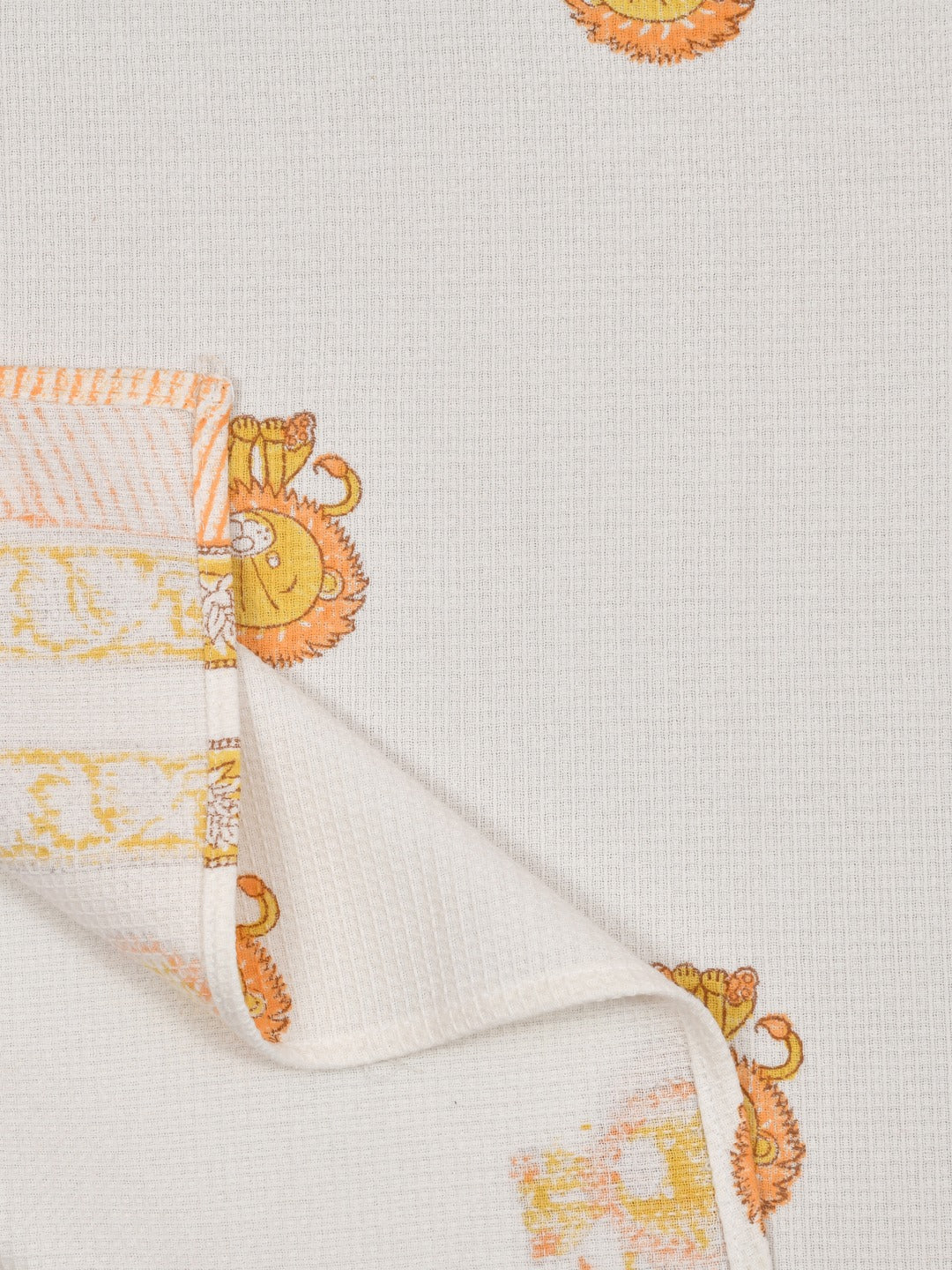 Hand Block Printed Honey Comb Cotton Hand Towel- Set of 2