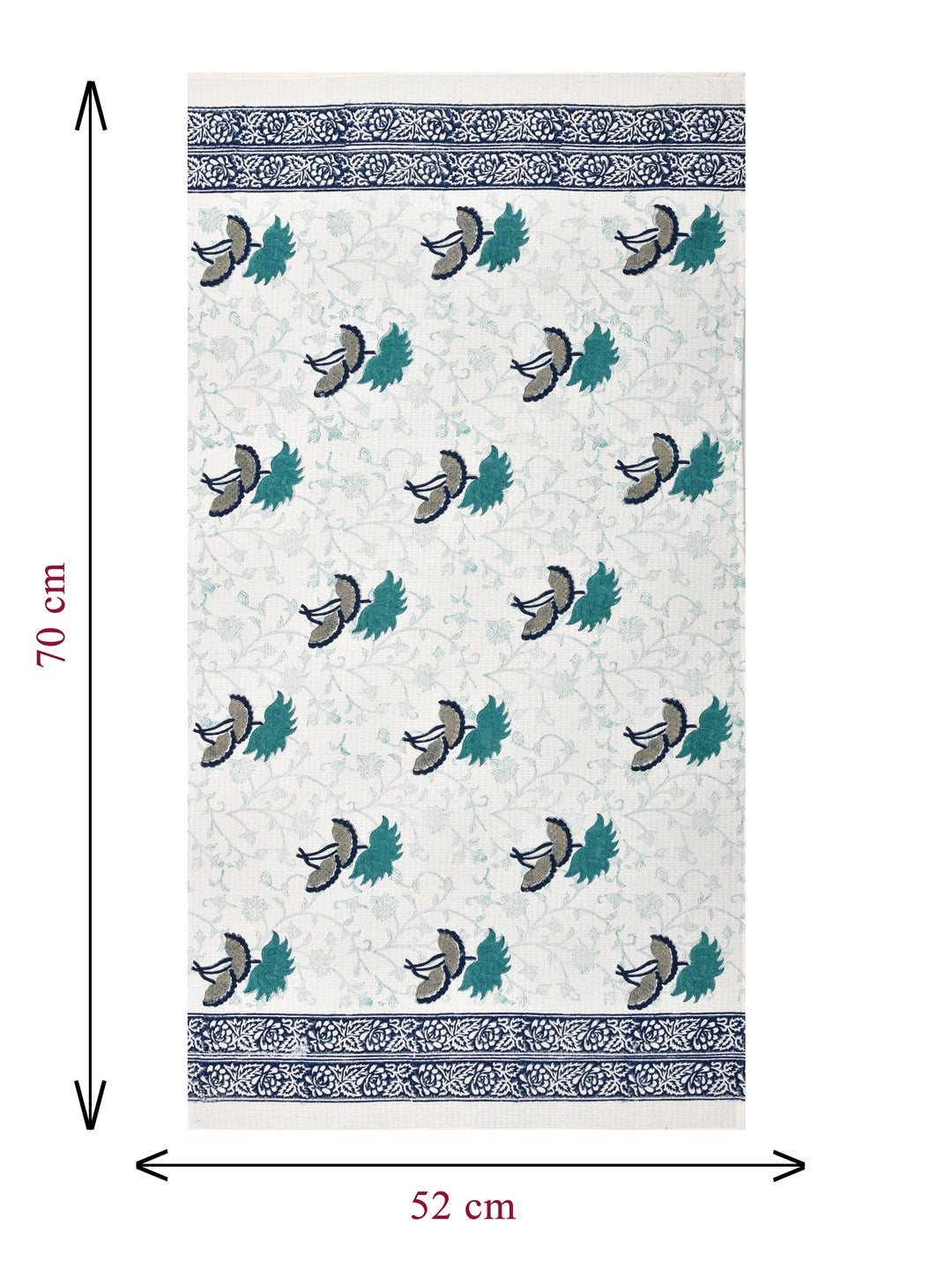 Hand Block Printed Honey Comb Cotton Hand Towel- Set of 2-9