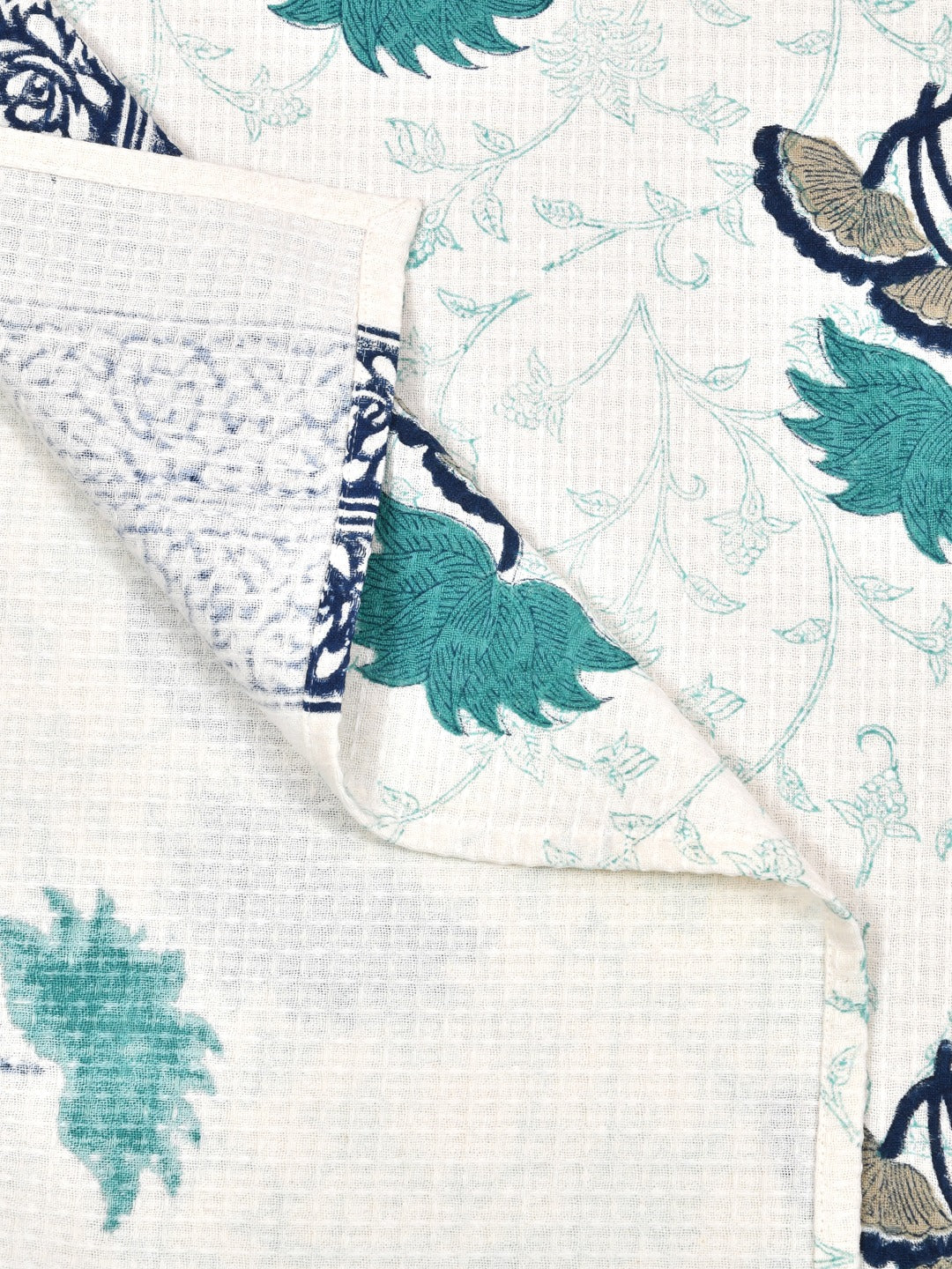 Hand Block Printed Honey Comb Cotton Hand Towel- Set of 2-9