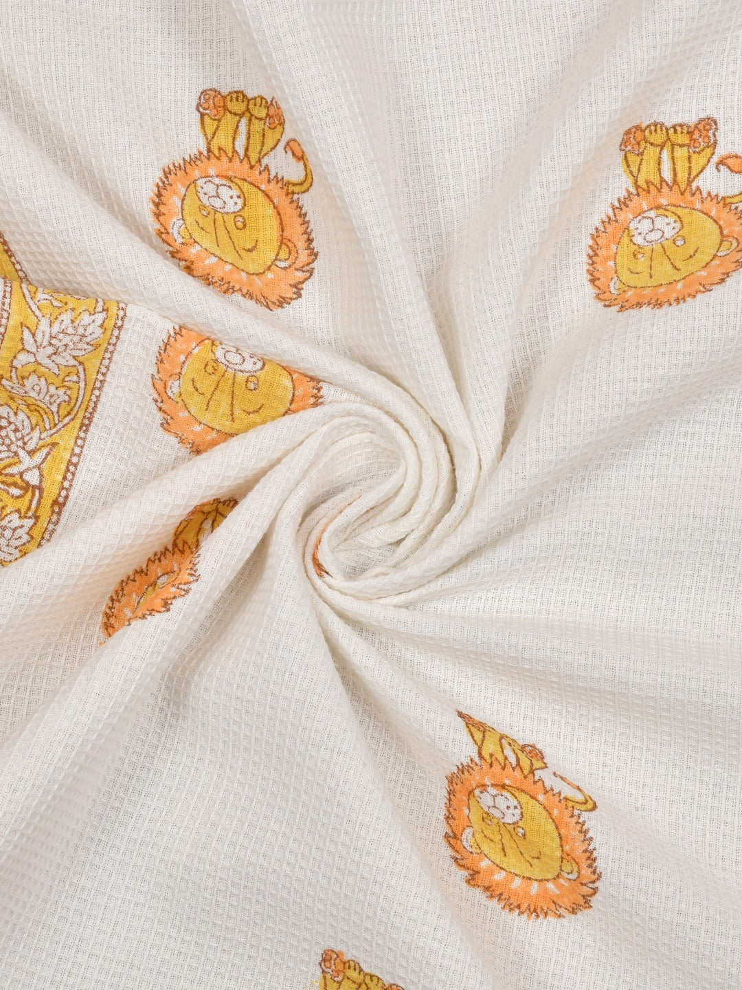 Hand Block Printed Honey Comb Cotton Hand Towel- Set of 2
