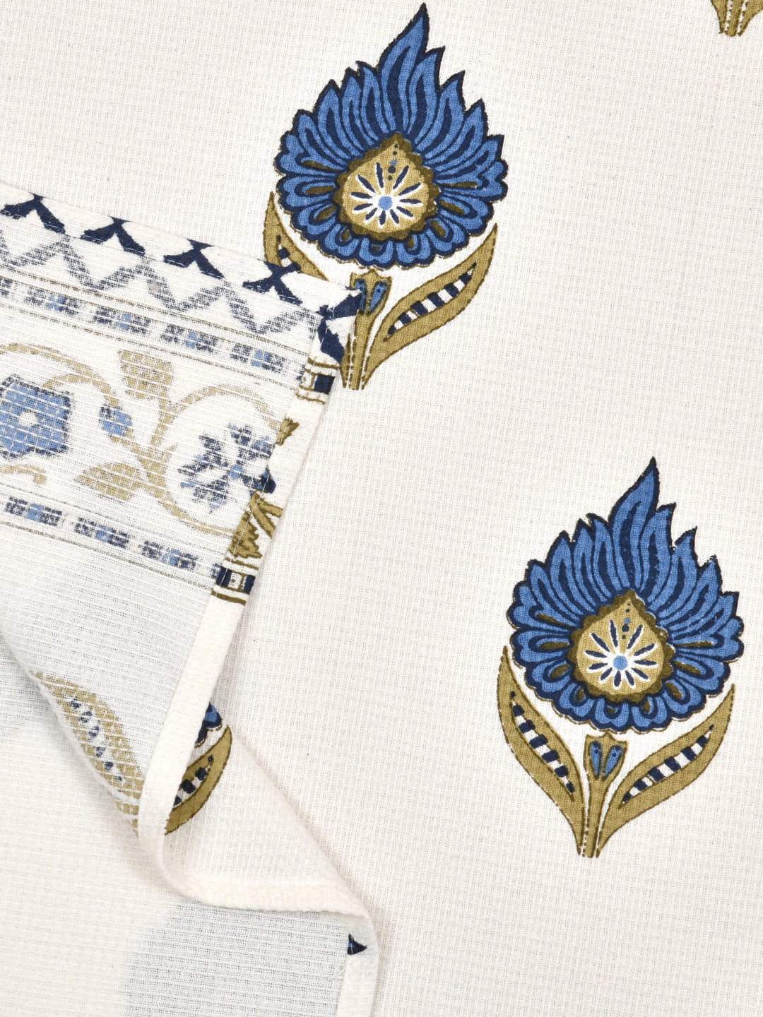 Hand Block Printed Honey Comb Cotton Hand Towel- Set of 2