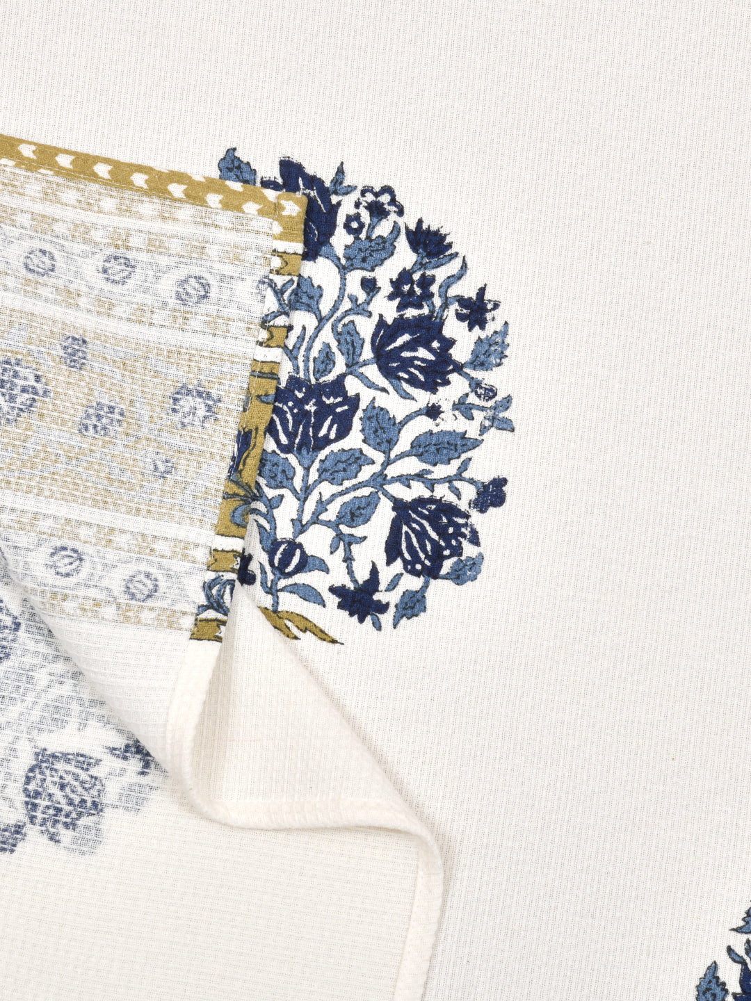 Hand Block Printed Honey Comb Cotton Hand Towel- Set of 2