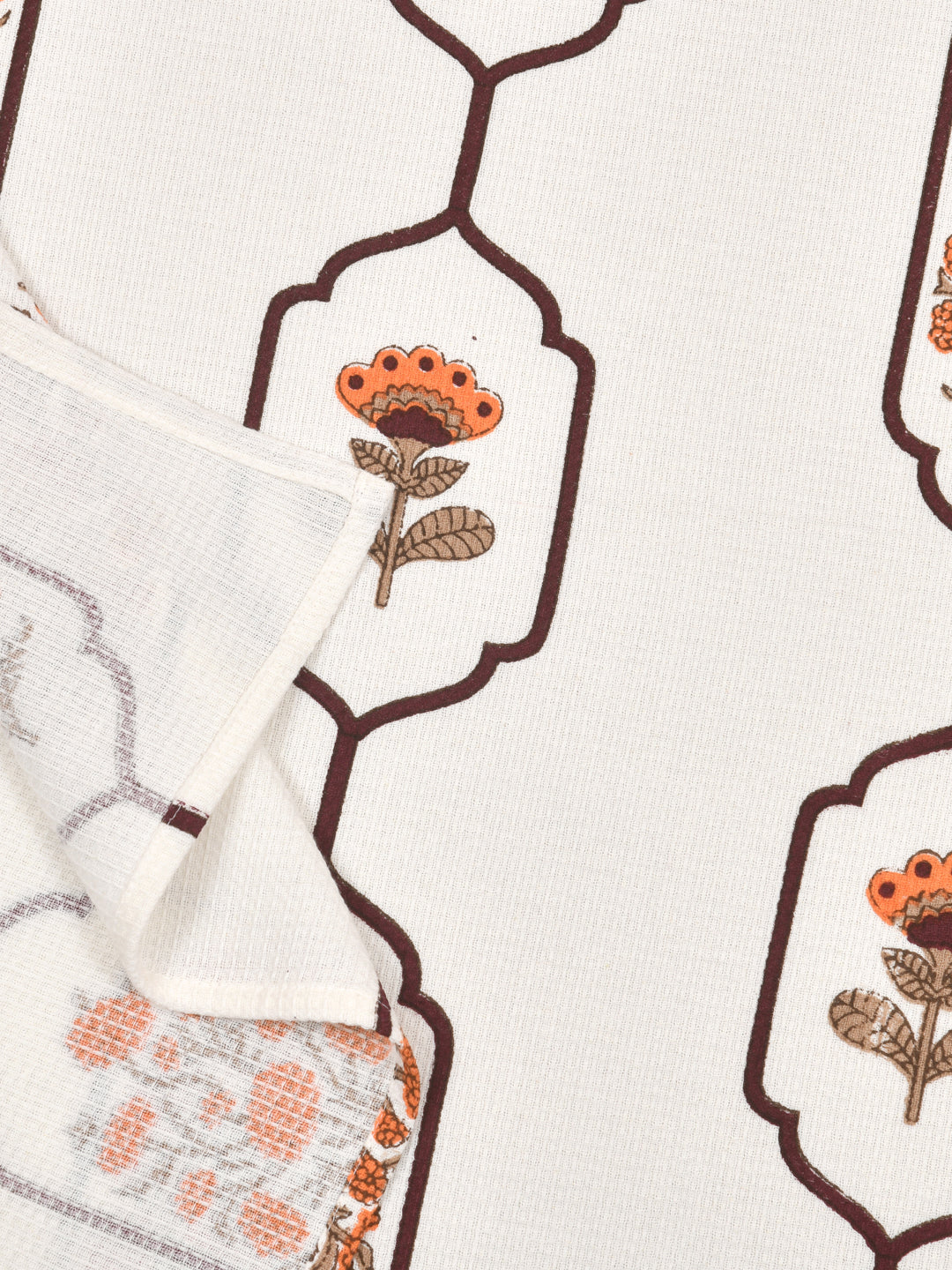 Hand Block Printed Honey Comb Cotton Hand Towel- Set of 2