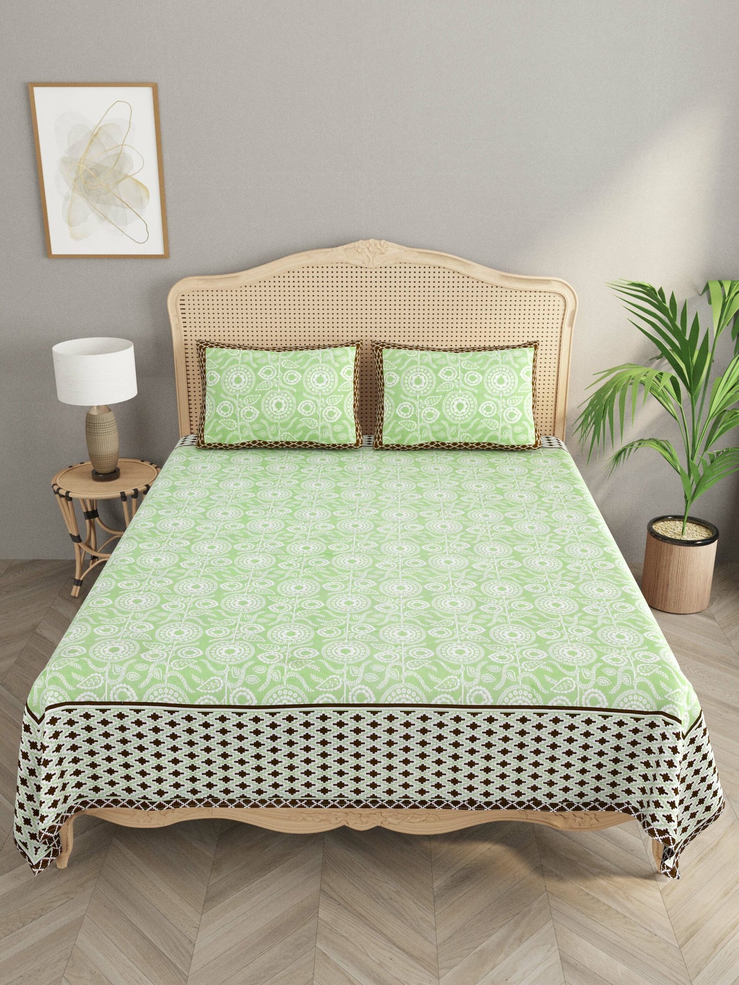 Super King Cotton Bedsheet with 2 Pillow Covers