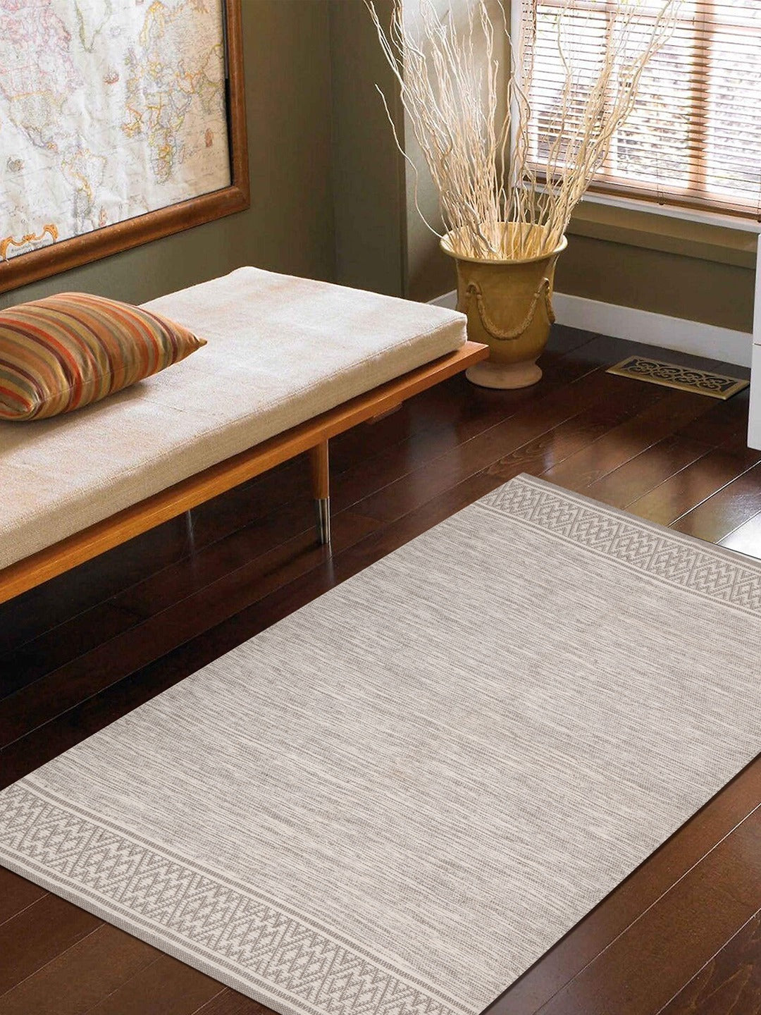 Self Pattern Cotton Rug - 75X46 Inches