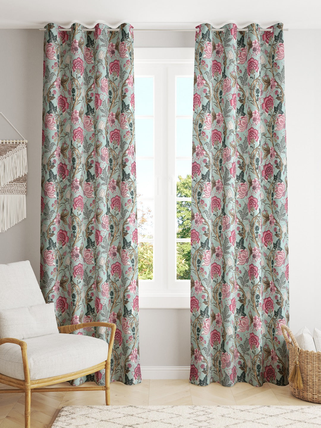 Cotton Ethnic motifs Printed Door Curtains - Set of 2 - 9X4 feet