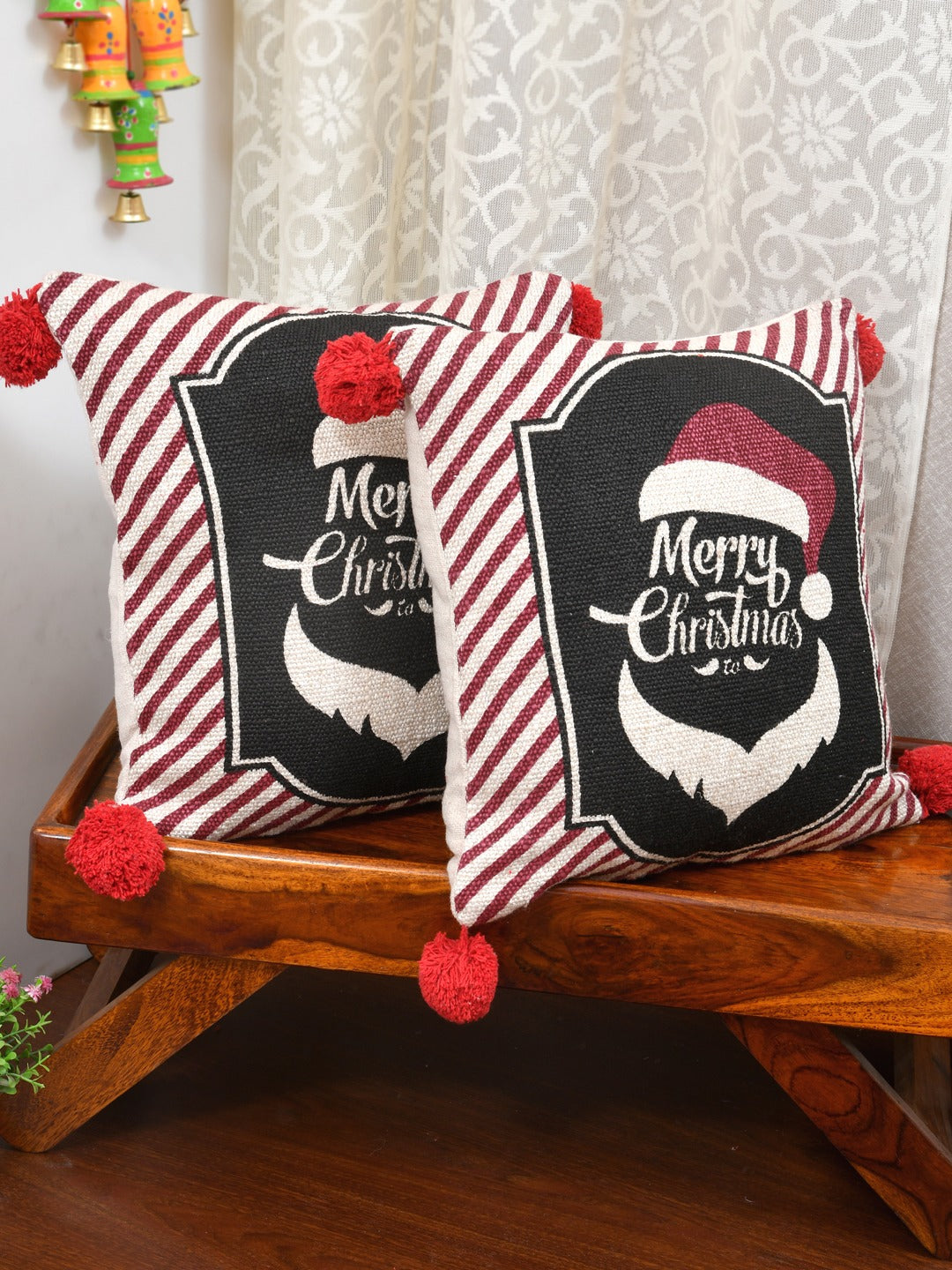 X-Mas Collection: Set of 2 Cotton Cushion Covers - 16 Inches