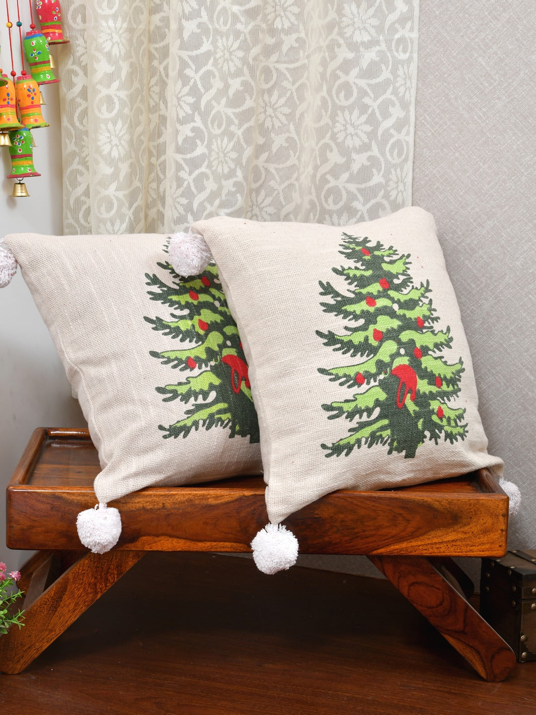 X-Mas Collection: Set of 2 Cotton Cushion Covers - 16 Inches