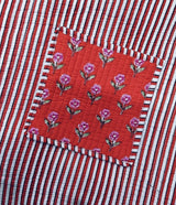 Handblock Printed Quilted Tote Bag with concealed zip ( 17x18x 6 inches)