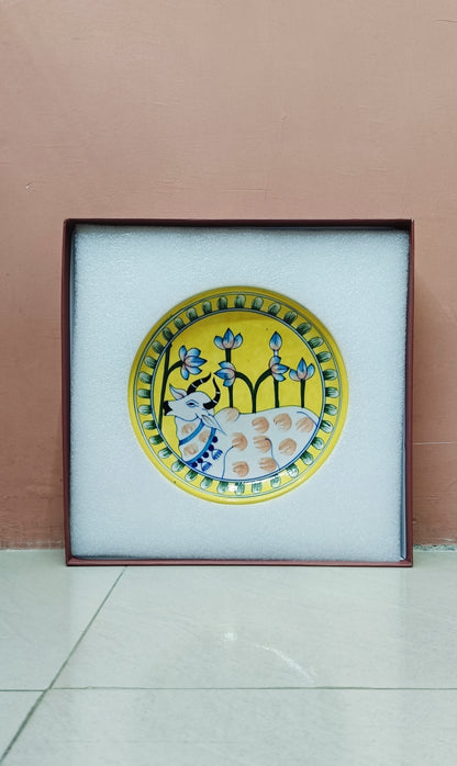 Gift Box with Handmade Jaipur Blue Pottery Plate - 8 inch diameter