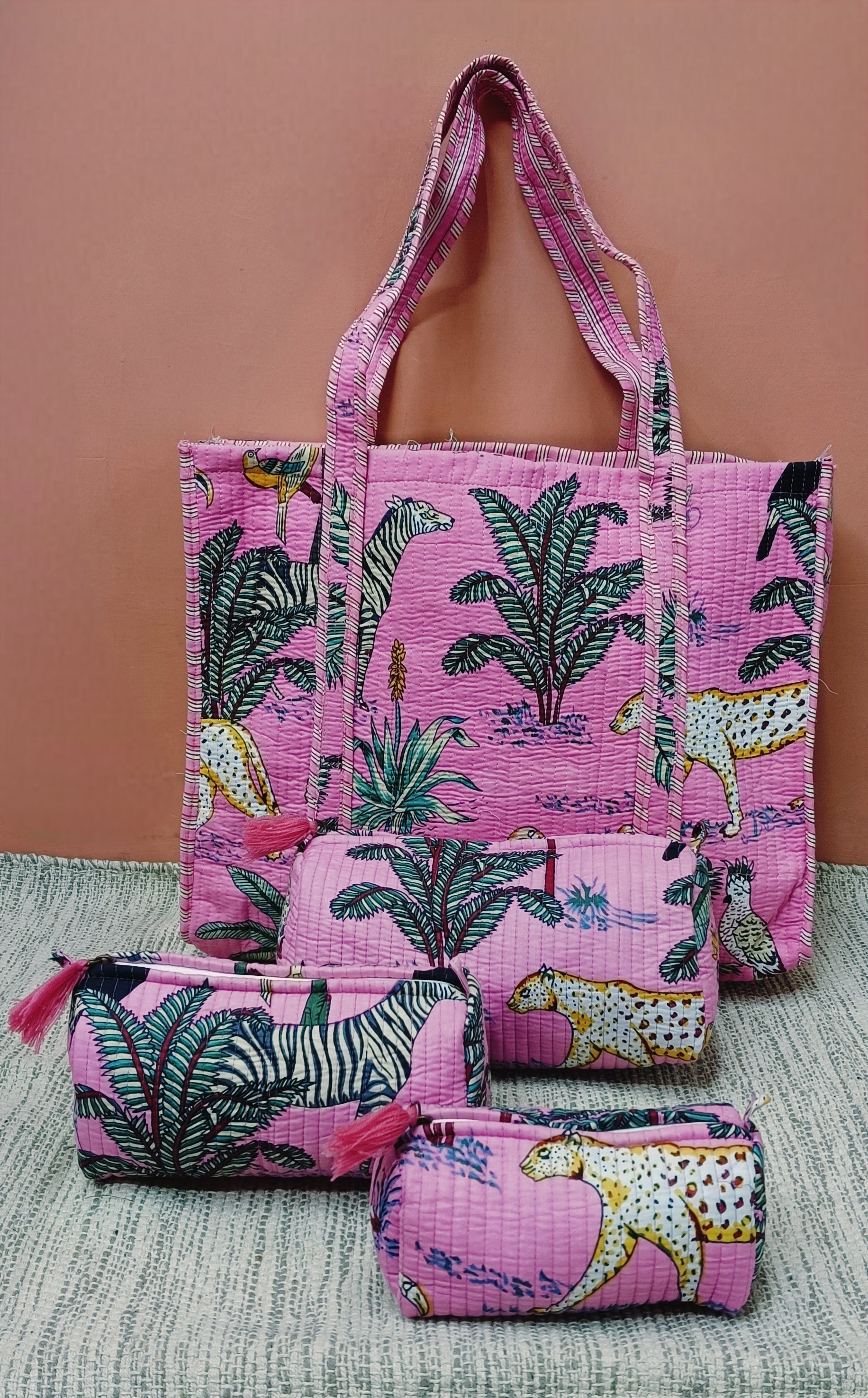 Tote Bag with set of 3 Pouches