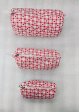 Set of 3 cosmetic bag/pouches with waterproof lining