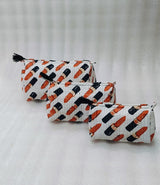 Set of 3 cosmetic bag/pouches with waterproof lining