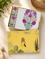 Hand Printed Bedsheet Super King Size Gift Box | 1 Super King Double Bedsheet with 2 Pillow Covers