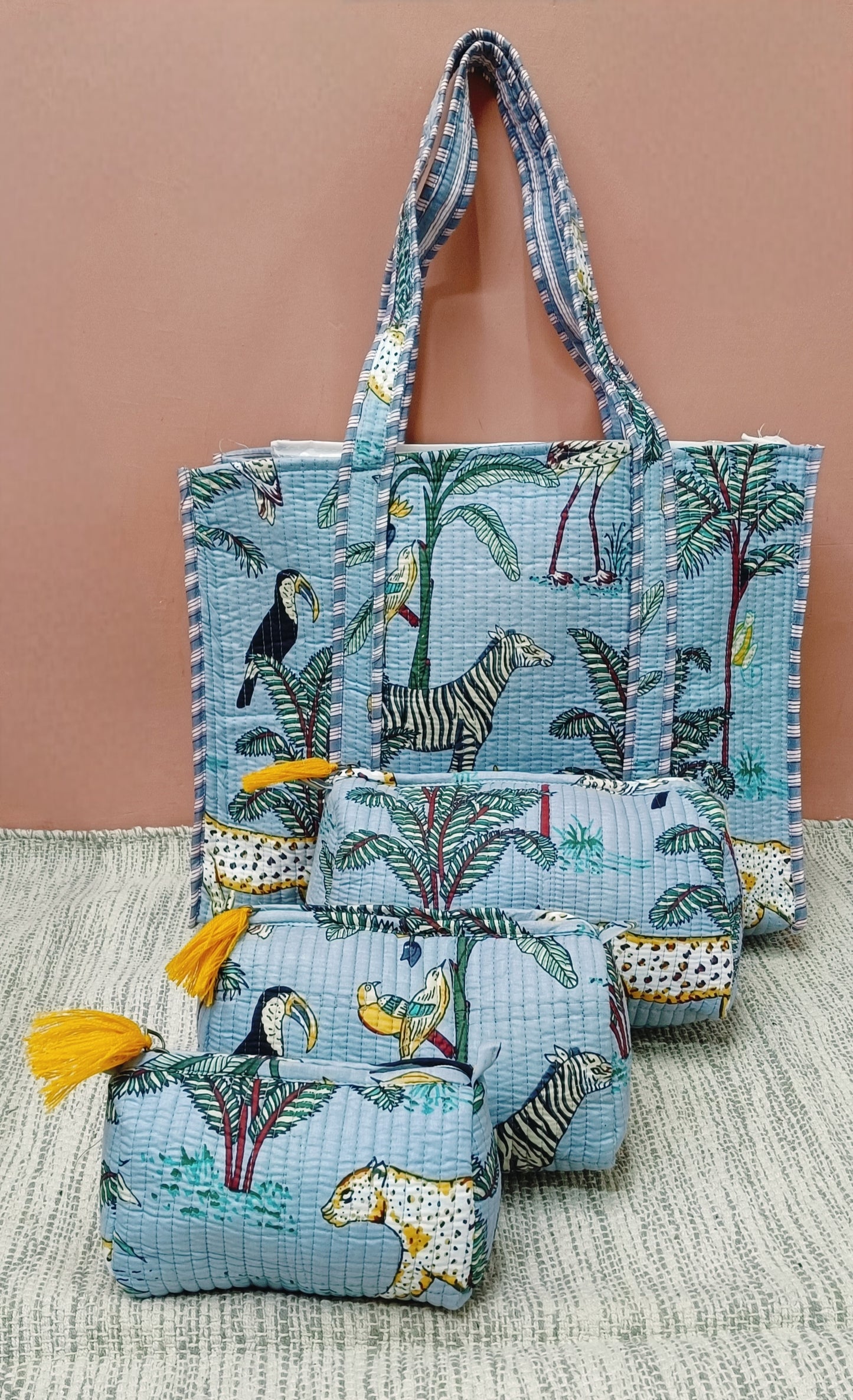 Tote Bag with set of 3 Pouches