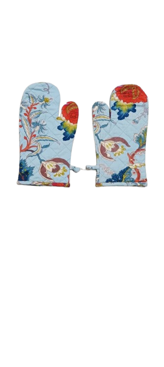 Cotton Unisex 1 Apron with 2 Microwave Gloves, 1 Roti Cover & 1 Microwave Pot Holder Trivets