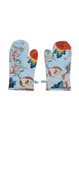 Cotton Unisex 1 Apron with 2 Microwave Gloves, 1 Roti Cover & 1 Microwave Pot Holder Trivets